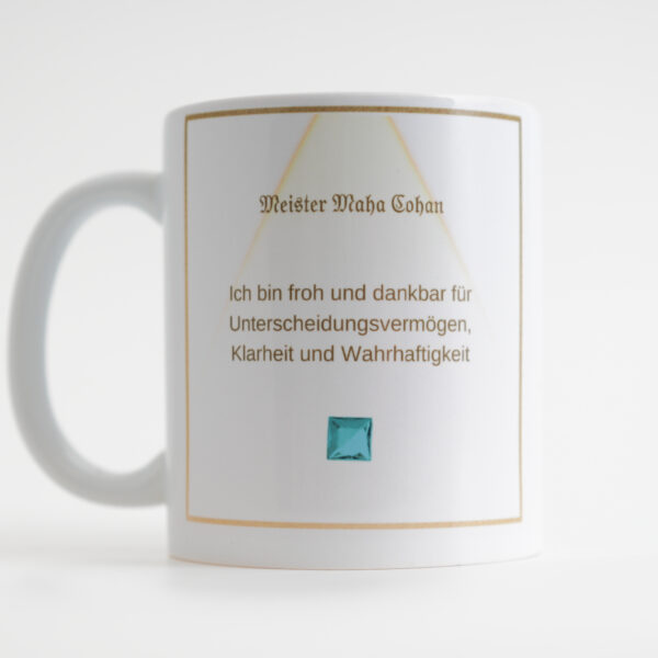 08 – Energie-Tasse Meister Maha Cohan 8. Farbstrahl: aquamarin – Bild 3