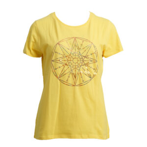 Energie-Shirt mit liegender Acht Meister Konfuzius 2. Farbstrahl: goldgelb