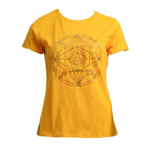 Energie-Shirt mit liegender Acht Meister Kuthumi 10. Farbstrahl: gold