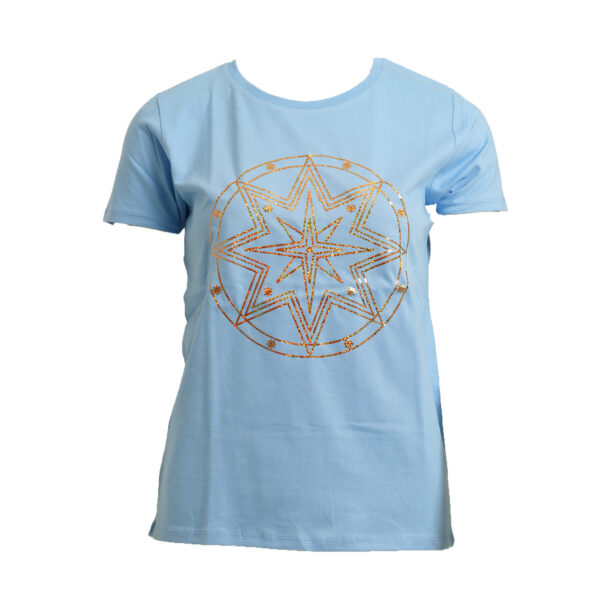 Energie-Shirt mit liegender Acht Erzengel Haniel Farbstrahl: hellblau-türkis