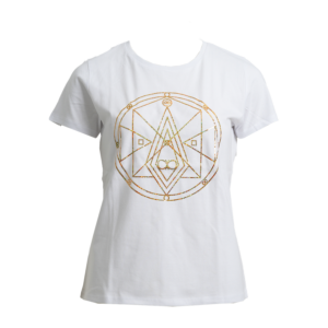 Energie-Shirt mit liegender Acht Meister Serapis Bey 4. Farbstrahl: kristallin-weiß