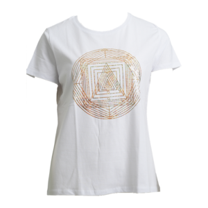 Energie-Shirt mit liegender Acht Erzengel Gabriel 4. Farbstrahl: kristallin-weiß