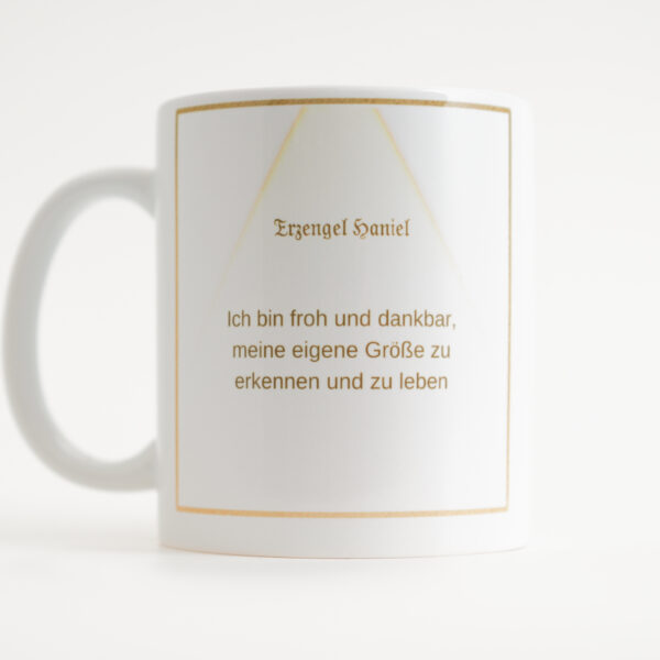 00 – Energie-Tasse Erzengel Haniel aus Atlantis; türkis-weiß – Bild 2