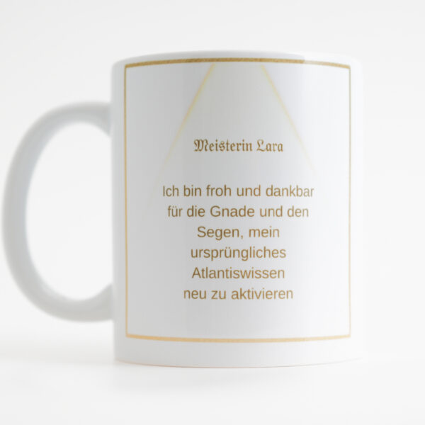 12 – Energie-Tasse Atlantische Priesterin Lara, 12. Farbstrahl: opal-pfirsich-türkis – Bild 2