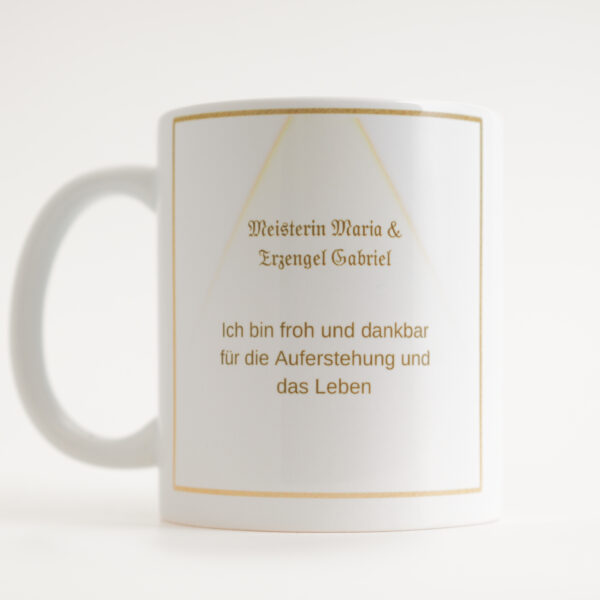00 – Energie-Tasse Mutter Maria und Erzengel Gabriel; perlmutt-weiß – Bild 2
