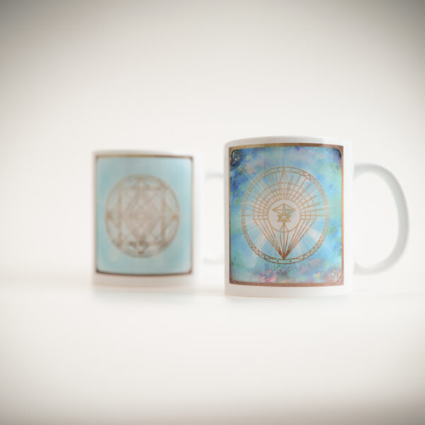 12 – Energie-Tasse Erzengel Omniel, 12. Farbstrahl: opal-pfirsich-türkis – Bild 3